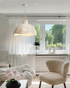 WOMO White Beaded Dome Pendant Light-WM2370 thumbnail