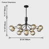 WOMO Glass Globe Brass Chandelier-WM2372 thumbnail