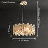 WOMO Gold Crystal Round Chandelier-WM2397 thumbnail