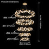WOMO Circular Tiered Gingko Chandelier-WM2427 thumbnail
