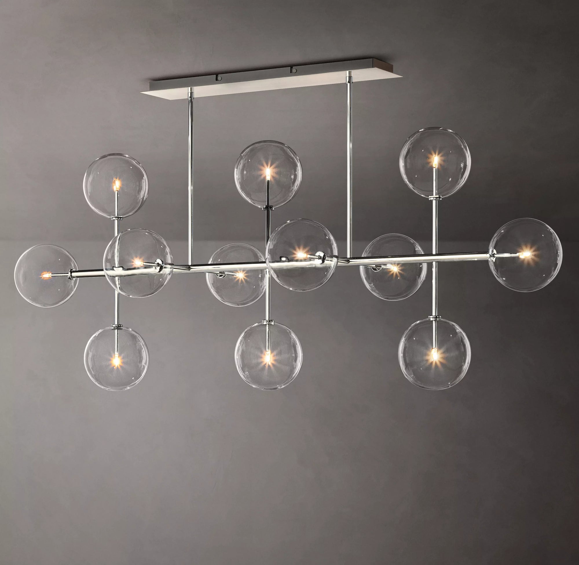 WOMO Linear Sputnik Globe Glass Chandelier - Mobile