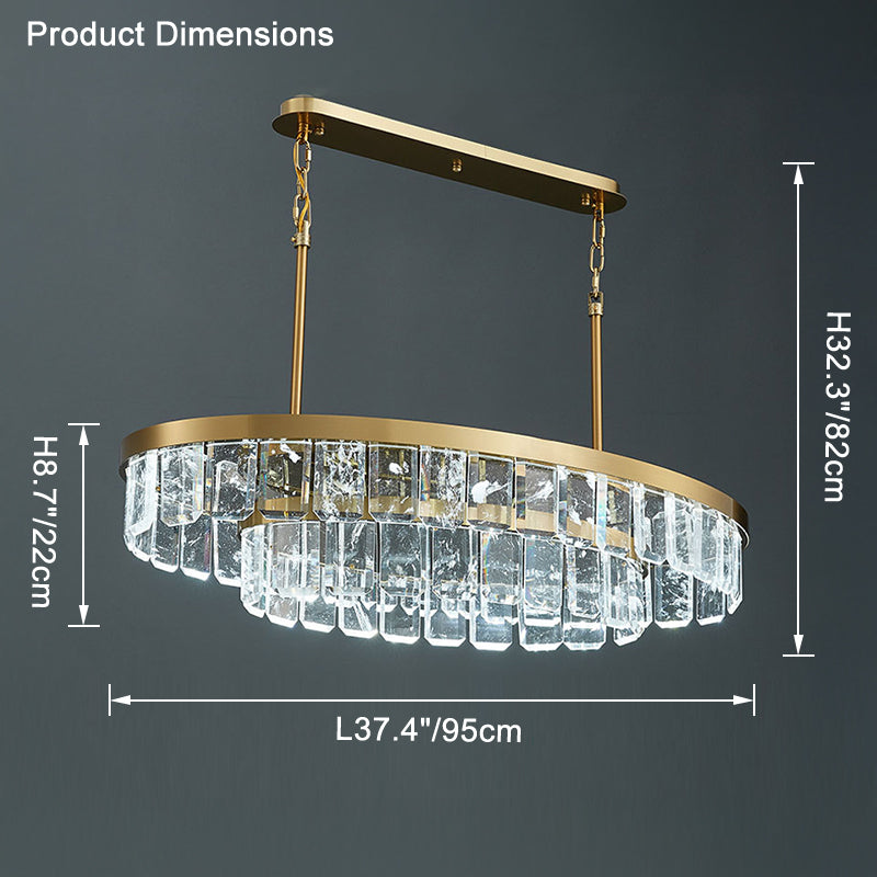 WOMO Long Oval Crystal Chandelier-WM2541