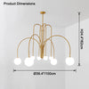 WOMO Glass Globe Arm Chandelier-WM2522 thumbnail