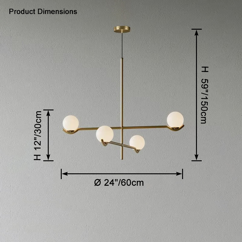 WOMO Adjustable Glass Ball Chandelier-WM2584