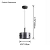WOMO Black Glass Drum Pendant Light-WM2592 thumbnail