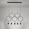 WOMO Staggered Black Ring Pendant Light-WM2609 thumbnail