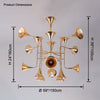 WOMO Gold Trumpet Art Deco Chandelier-WM2614 thumbnail