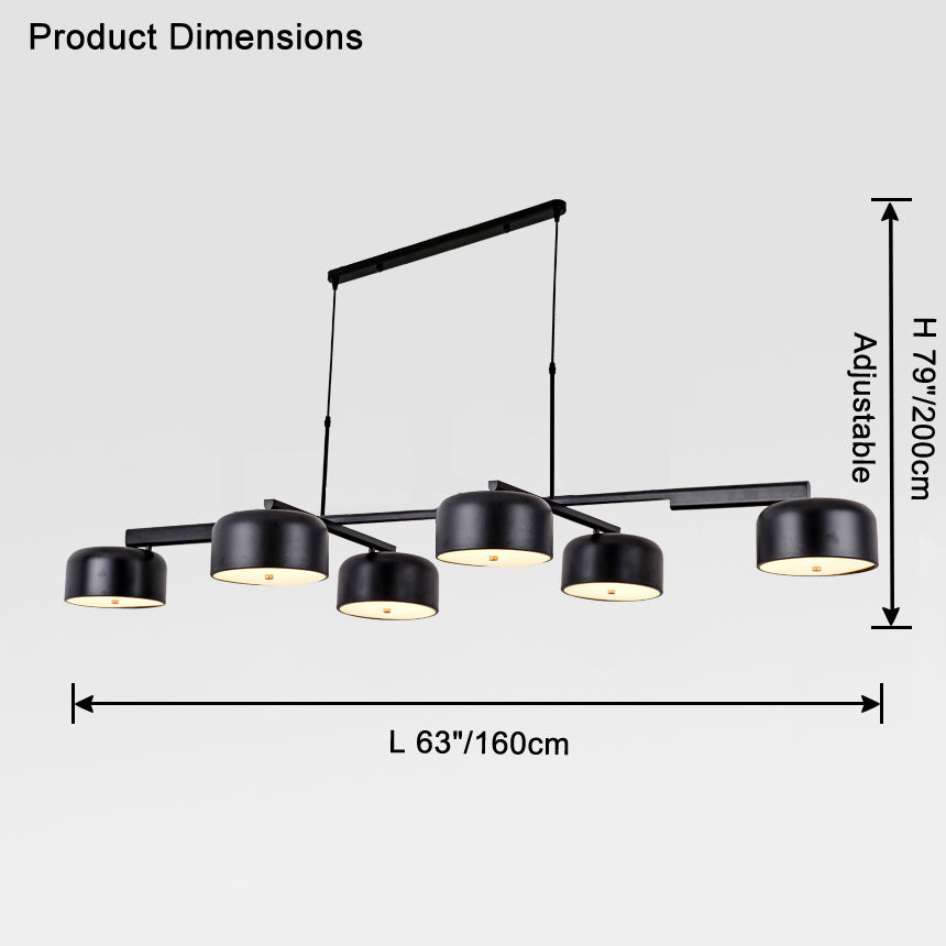 WOMO Drum Shade Linear Chandelier-WM2615