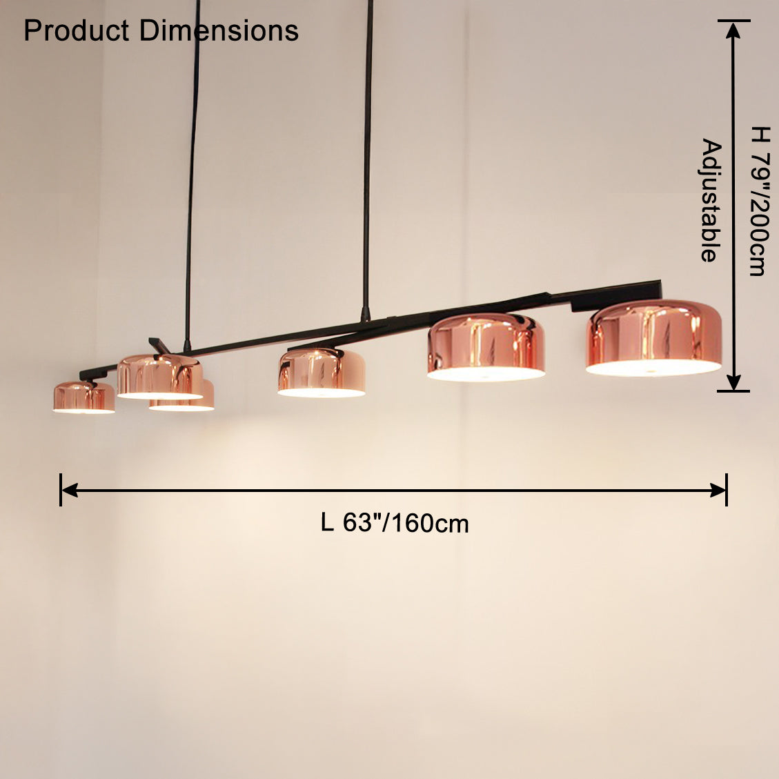 WOMO Drum Shade Linear Chandelier-WM2615