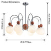 WOMO Glass Globe Arm Chandelier-WM2617 thumbnail