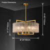 WOMO Textured Glass Round Chandelier-WM2619 thumbnail