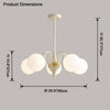 WOMO White Glass Globe Arm Chandelier-WM2624 thumbnail