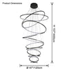 WOMO Black Tiered Circular Led Chandelier-WM2652 thumbnail
