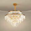 WOMO Tiered Gold Crystal Prism Chandelier-WM2653 thumbnail
