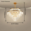 WOMO Tiered Gold Crystal Prism Chandelier-WM2653 thumbnail