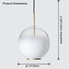 WOMO Milk Glass Globe Pendant Light-WM2674 thumbnail