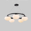 WOMO Fluted Glass Globe Round Chandelier-WM2767 thumbnail