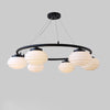 WOMO Fluted Glass Globe Round Chandelier-WM2767 thumbnail
