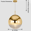WOMO Gold Chrome Globe Pendant Light-WM2691 thumbnail