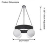 WOMO Round Frosted Glass Globe Chandelier-WM2717 thumbnail