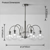 WOMO Clear Glass Globe Arm Chandelier-WM2719 thumbnail