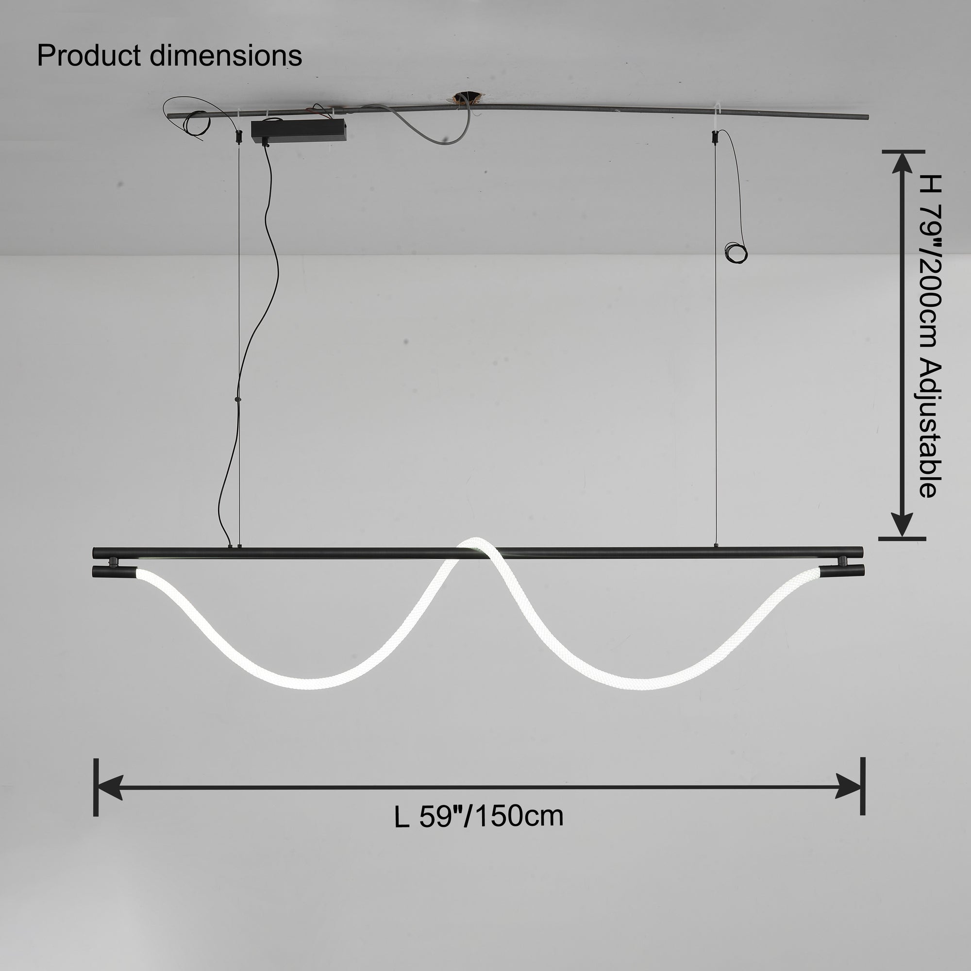 WOMO Rope Led Linear Chandelier-WM2742