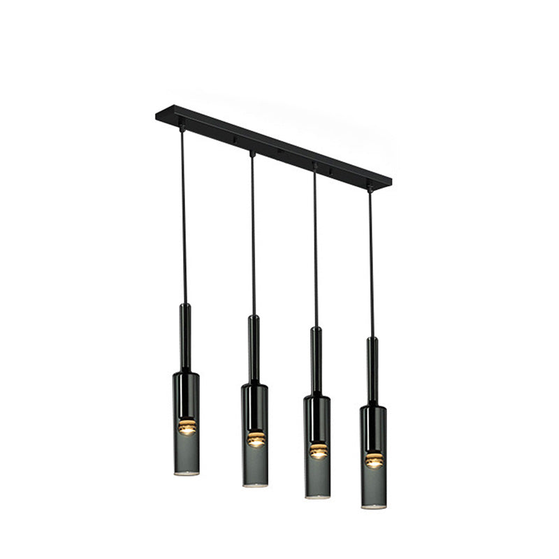 WOMO Cylinder Smoked Glass Kitchen Chandelier-WM2772