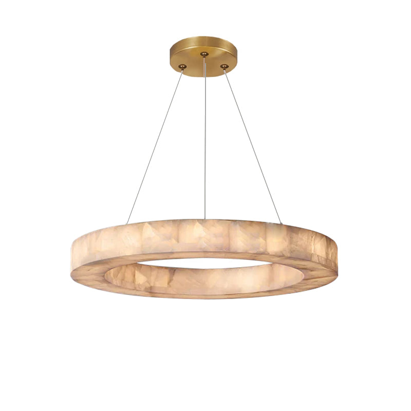 WOMO Lueur Round Alabaster Chandelier - Rivage