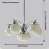 WOMO Coloured Glass Globe Arm Chandelier-WM2785 thumbnail