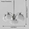 WOMO Coloured Glass Globe Arm Chandelier-WM2785 thumbnail