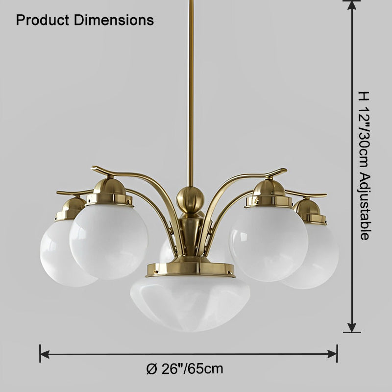 WOMO Coloured Glass Globe Arm Chandelier-WM2785