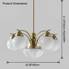 WOMO Coloured Glass Globe Arm Chandelier-WM2785 thumbnail