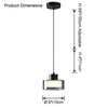 WOMO Black Glass Drum Pendant Light-WM2787 thumbnail