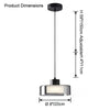 WOMO Black Glass Drum Pendant Light-WM2787 thumbnail