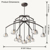 WOMO Multi Light Crystal Pendant Chandelier-WM2828 thumbnail