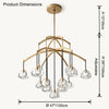 WOMO Multi Light Crystal Pendant Chandelier-WM2828 thumbnail