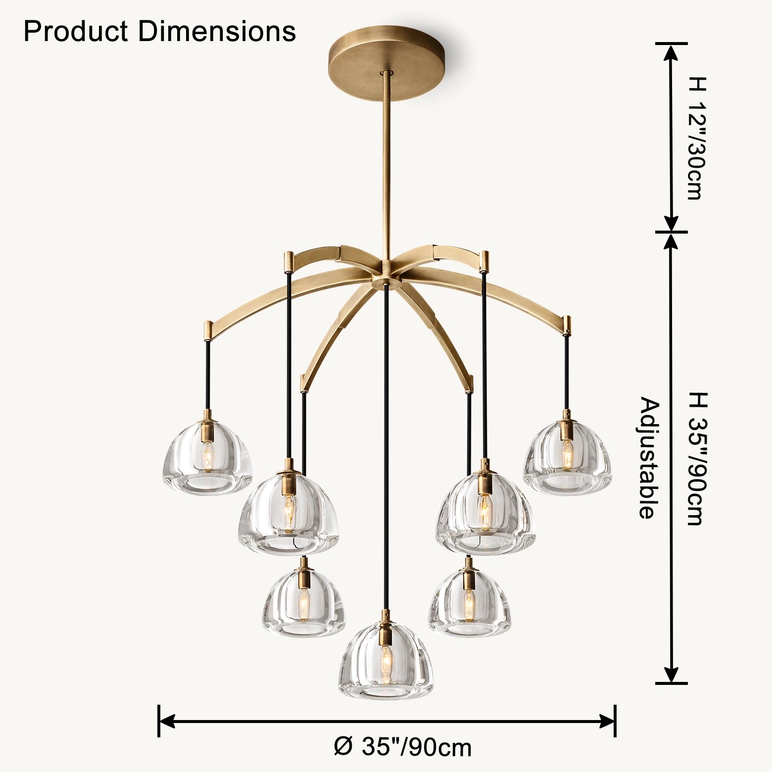 WOMO Multi Light Crystal Pendant Chandelier-WM2828