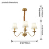 WOMO Gold Fabric Shaded Chandelier-WM2951 thumbnail