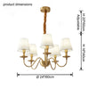 WOMO Gold Fabric Shaded Chandelier-WM2951 thumbnail