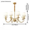 WOMO Gold Fabric Shaded Chandelier-WM2951 thumbnail