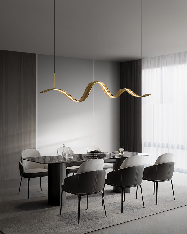 WOMO Minimalist Wavy Linear Pendant Light-WM2990