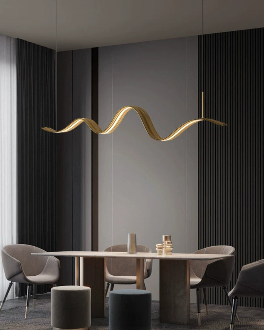 WOMO Minimalist Wavy Linear Pendant Light-WM2990