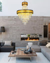 WOMO Tiered Gold Crystal Chandelier-WM2745 thumbnail