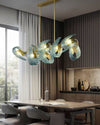WOMO Peacock Blue Art Glass Linear Chandelier-WM2213c thumbnail