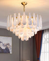 WOMO Tiered Raindrop Alabaster Chandelier-WM2395 thumbnail