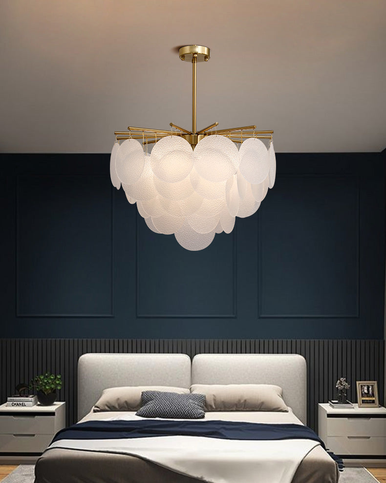 WOMO Tiered Textured Glass Cloud Chandelier-WM2005