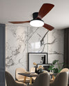 WOMO 3 Wood Blade Low Profile Ceiling Fan Lamp-WM5058 thumbnail