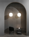 WOMO Lantern Ribbed Milk Glass Pendant Light-WM2676 thumbnail