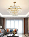 WOMO Tiered Gold Crystal Prism Chandelier-WM2653 thumbnail
