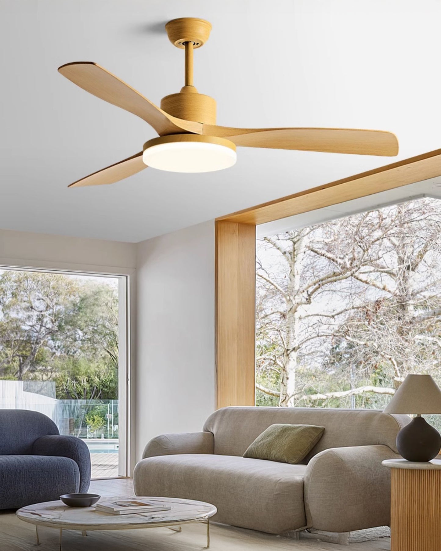 WOMO 42" Wood-look Ceiling Fan Lamp - WM5154